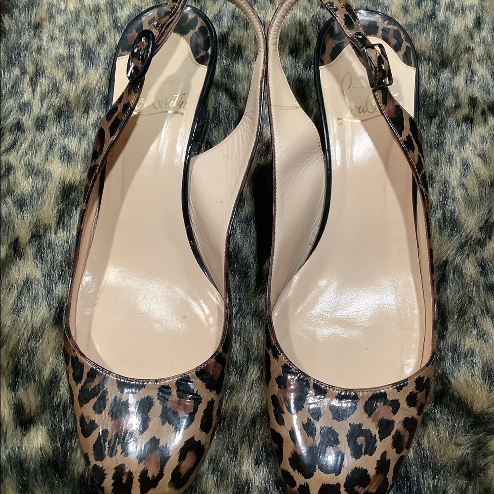 CHRISTIAN LOUBOUTIN CHEETAH PRINT SLINGBACK HEELS